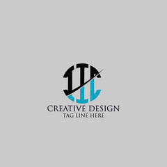 TTC/IIC Letter Logo Design Cross Monogram Icon.
