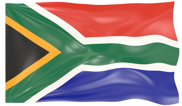 3d Illustration of a Waving Flag of South Africa