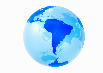 地球儀、南米
