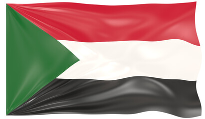3d Illustration of a Waving Flag of Sudan