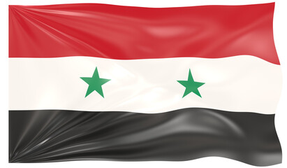 3d Illustration of a Waving Flag of Syria
