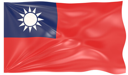 3d Illustration of a Waving Flag of Taiwan