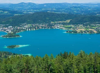 Foto op Canvas Panoramic View of Lake Worthersee in Austria. © Kolorowo.online