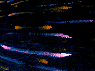 Colored Stripes. Fluorescent Water Color Line.