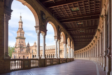 Hallway with arches and columns in a monument