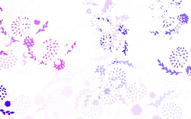 Light Purple vector abstract backdrop with flowers, roses.