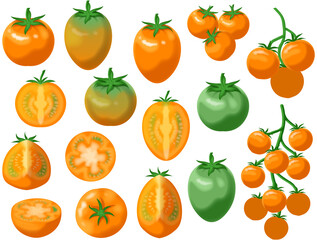 色々なオレンジミニトマト