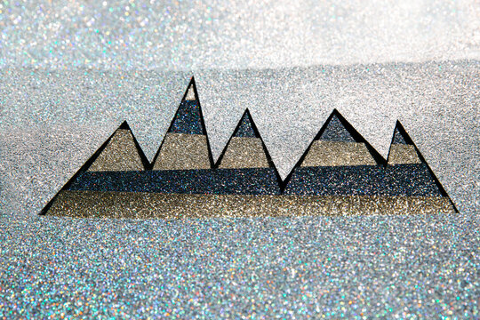 Glitter graph on glitter background