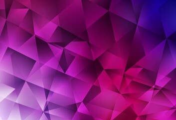 Dark Purple, Pink vector gradient triangles template.