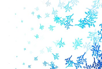 Naklejka premium Light BLUE vector natural backdrop with branches.