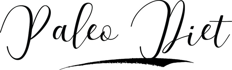 Paleo Die Calligraphy White Color Text On Black Background