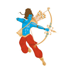 blue god rama archery hindu religion icon