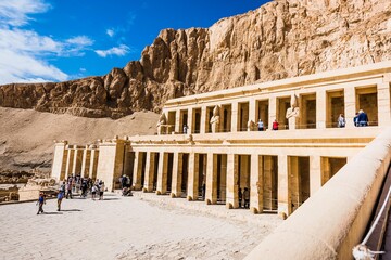 Hatchepsut Temple ruins. Luxor. Egypt  The antique temple of female pharao Hatchepsut near Luxor in...