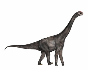 Brontomerus dinosaur walking isolated in white background - 3D render