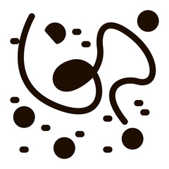 Microscopic Bacterium Organism Vector Sign Icon . Medicine Biologycal Bad Bacterium Pictogram. Microbe Type Infection Biology Microorganism Contour Monochrome Illustration