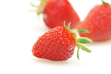 Strawberry close-up on a white background