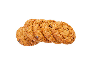 Delicious oatmeal fresh cookies with chocolate stuffing