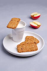 Oatmeal bars with dried berries.