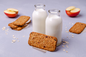 Oatmeal bars with dried berries.