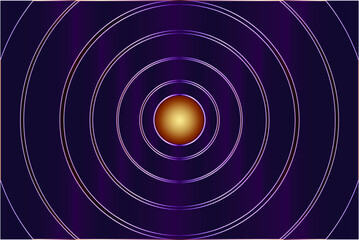 abstract background with circles and circle gold in the center