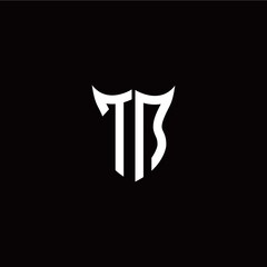 Initial T N letter with unique shield style logo template vector