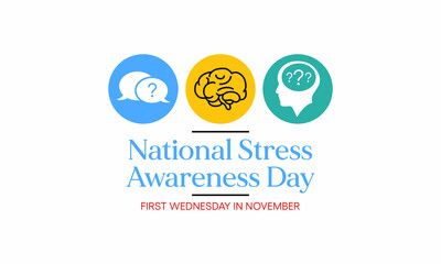 Vector illustration on the theme of national Stress awareness day observed each year during November. Aims to identify and reduce the stress factors in life.