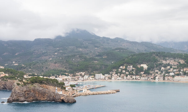 Aerial view of Port de Soller, Mallorca