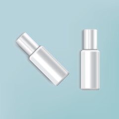 Cosmetic package sky color for decorate on gray background