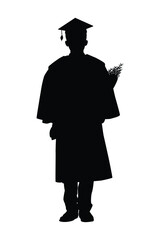 Graduated student silhouette vector