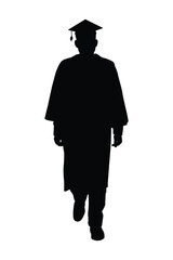 Graduated student silhouette vector