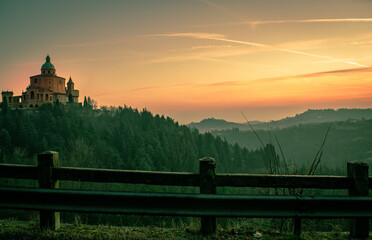 sunrise over San Luca Cathedral, Bologna, Italy © noora