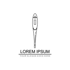 Digital thermometer flat vector icon