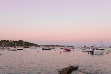 GIRONA, SPAIN - Jul 26, 2020: Beautiful landscape sunset