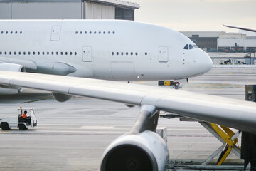 Giant jetplane on airport