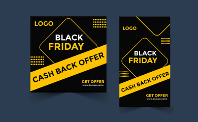 Black Friday Instagram Post and Story Design for promotion