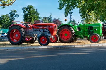 old red tractor