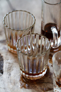 Empty shot glasses