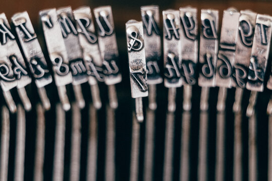 Closeup of Typewriter Hammers