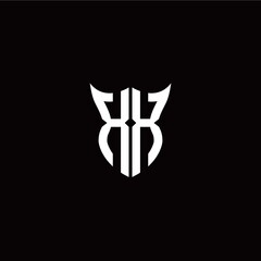 Initial X X letter with unique shield style logo template vector