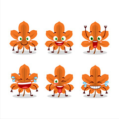 Cartoon character of orange dried leaves with smile expression