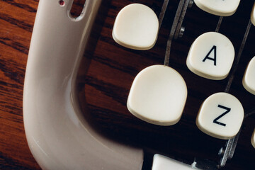 A to Z Closeup of Old Typewriter Keyboard