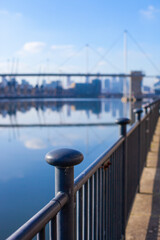 Fototapeta premium suspension bridge over the river
