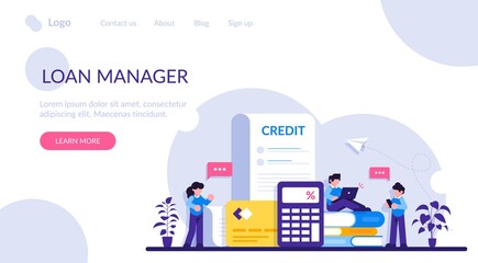 Credit concept. Online banking. Credit card and internet shopping concepts for finance management services and applications. Modern flat illustration.