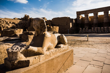 Avenue of Sphinxes in the Karnak temple in Luxor, Egypt