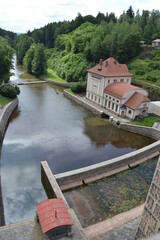Naklejka premium view of the river in the city