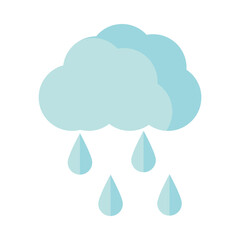 cloud rain drops sky flat icon style