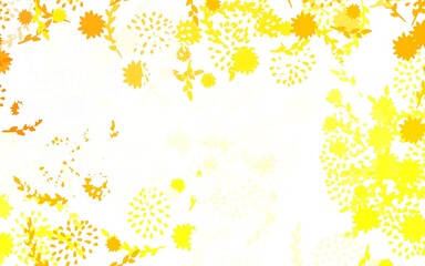 Light Orange vector doodle template with flowers