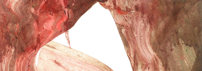 Texture of red and brown watercolor spots on white paper