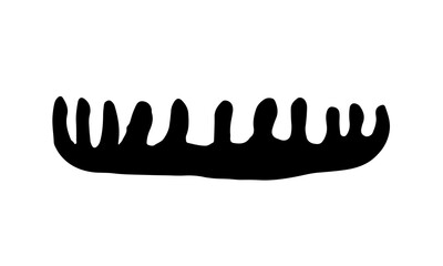 Hand drawn grooming tools. Vector illustration of hairdresser accessories. Barber shop, pet service. Combs isolated on white background.