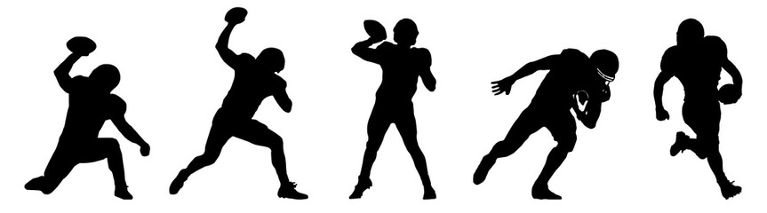 American Football Players Silhouettes Five Vol.02 Vector.